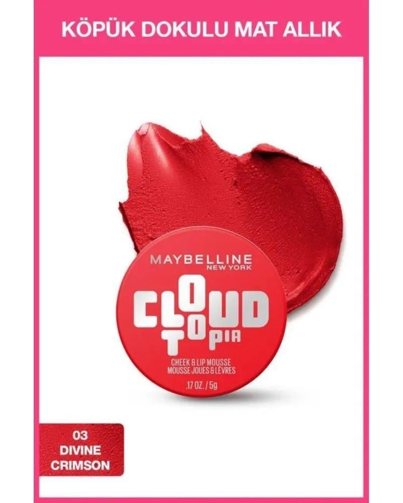 Maybelline New York Cloudtopia Köpük Dokulu Mat Allık - 03 Divine Crimson