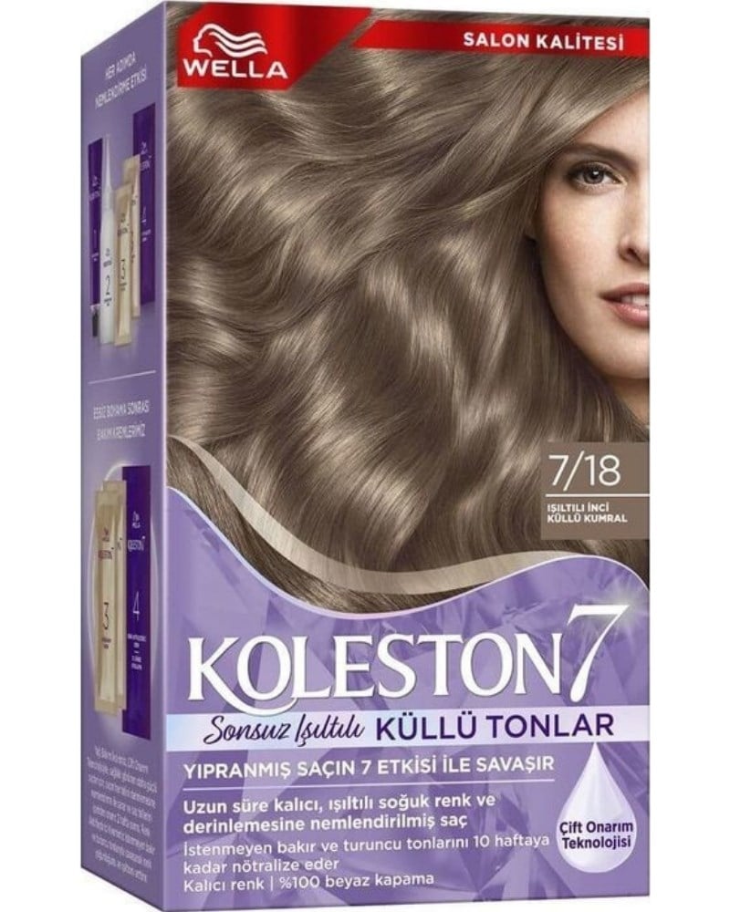 Wella Koleston Supreme Kit 7/18 Işıltılı Küllü Kumral