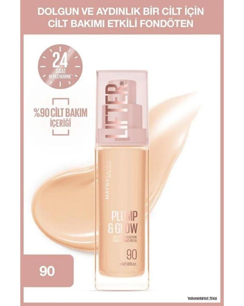 Maybelline New York Lifter Niasinamid ve Hyalüronik Asit İçeren Aydınlatan Fondöten - 90
