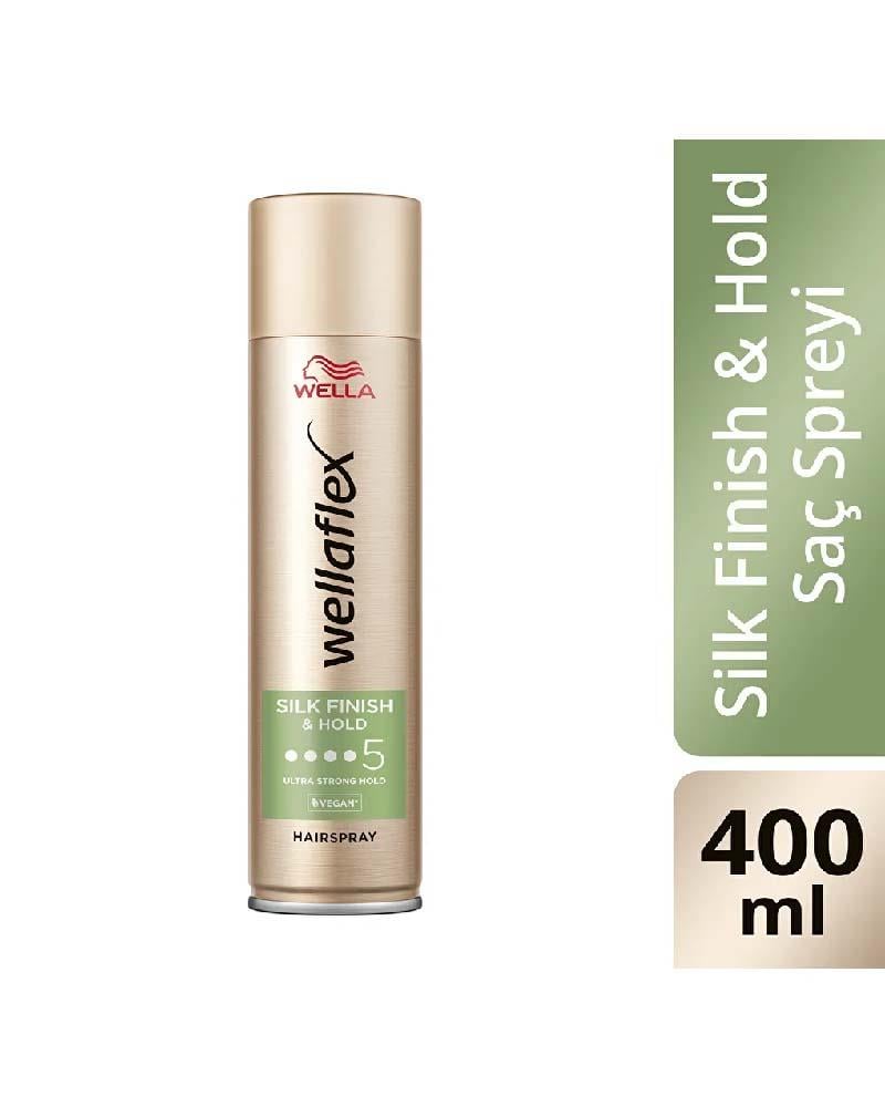 Wella Wellaflex Silk Finish & Hold İpeksi Bitiş Ve Tutuş Sağlayan Saç Spreyi Ultra Strong Hold - 400 ml