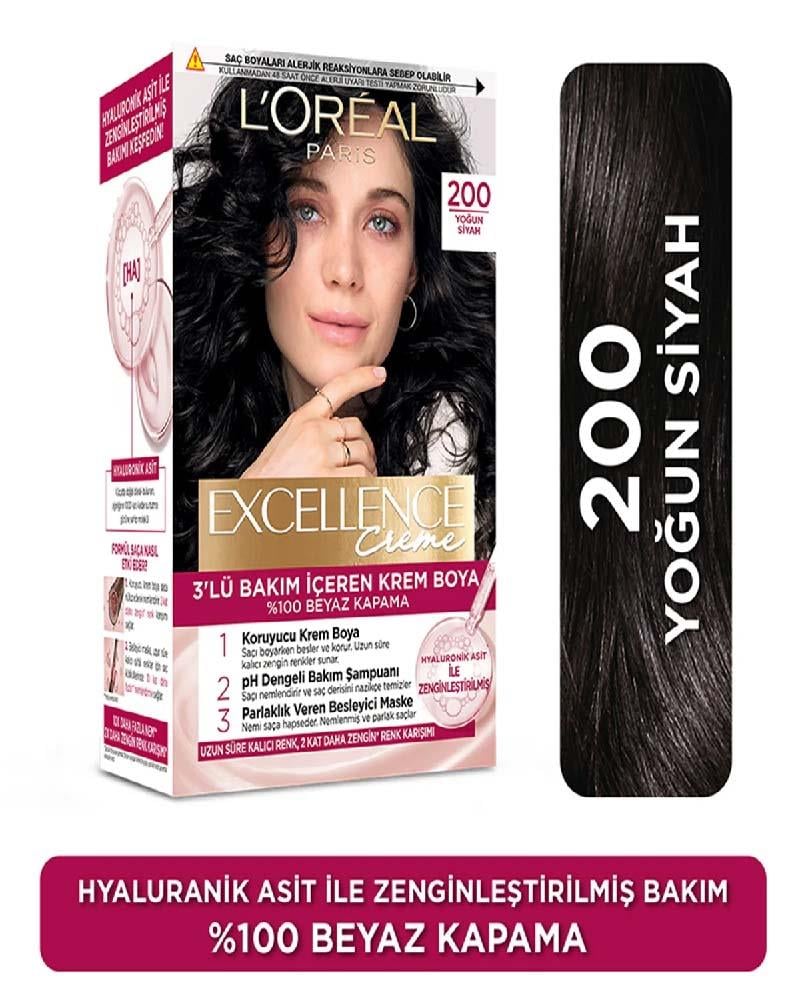 EXCELLENCE Creme Saç Boyası Yoğun Siyah 200