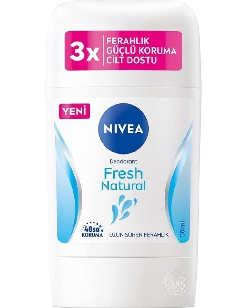 NIVEA Kadın Stick Deodorant Fresh Natural 50ml, 48 Saat Deodorant Koruması, Ter Kokusu Karşıtı