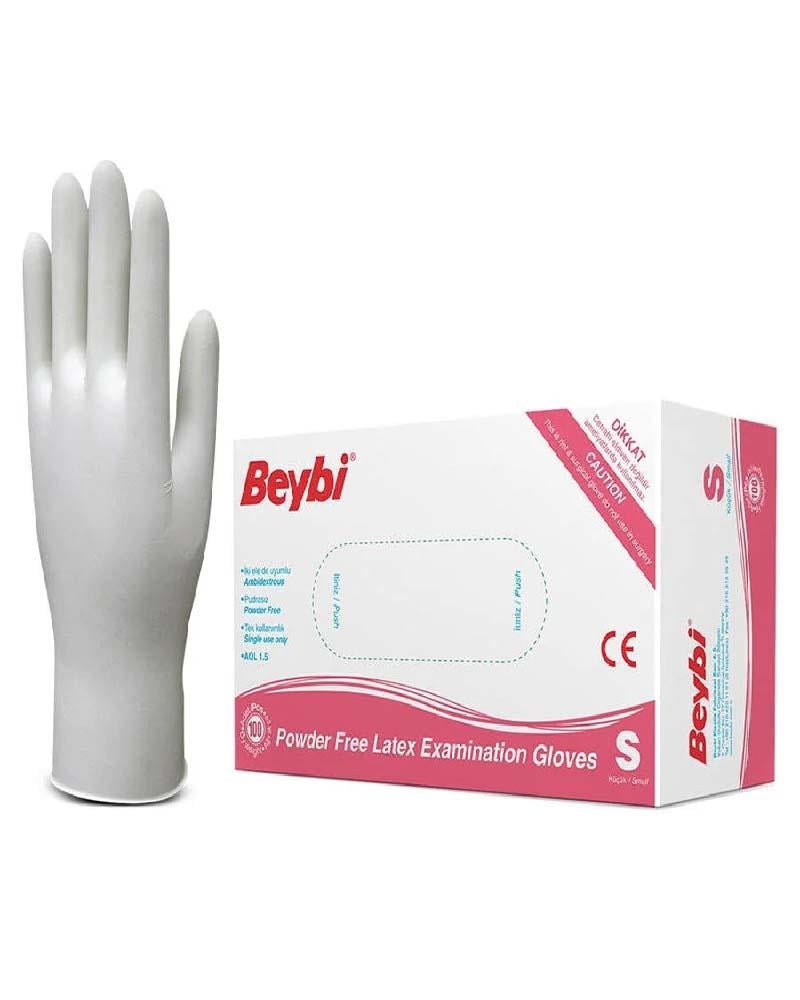 Beybi Lateks Muayene Eldiveni Pudrasız Small 100'lü Paket