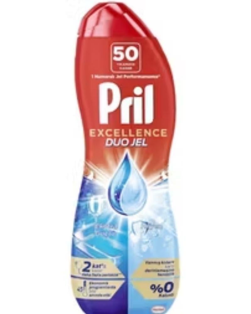 Pril Excellence Duo Jel Yağ Çözücü 50 Yıkama 900 ml