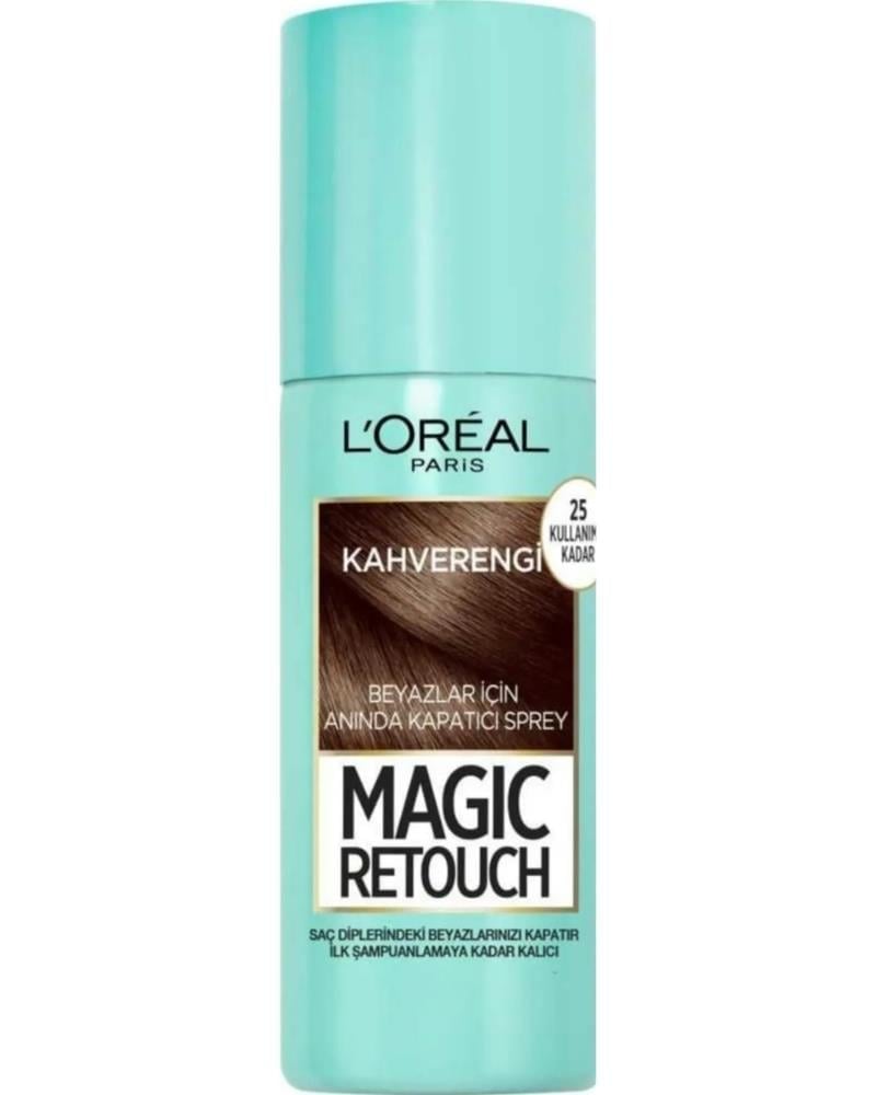 L'Oreal Paris Magic Retouch Beyaz Saçlar İçin Kapatıcı Kahverengi Saç Spreyi 75 Ml