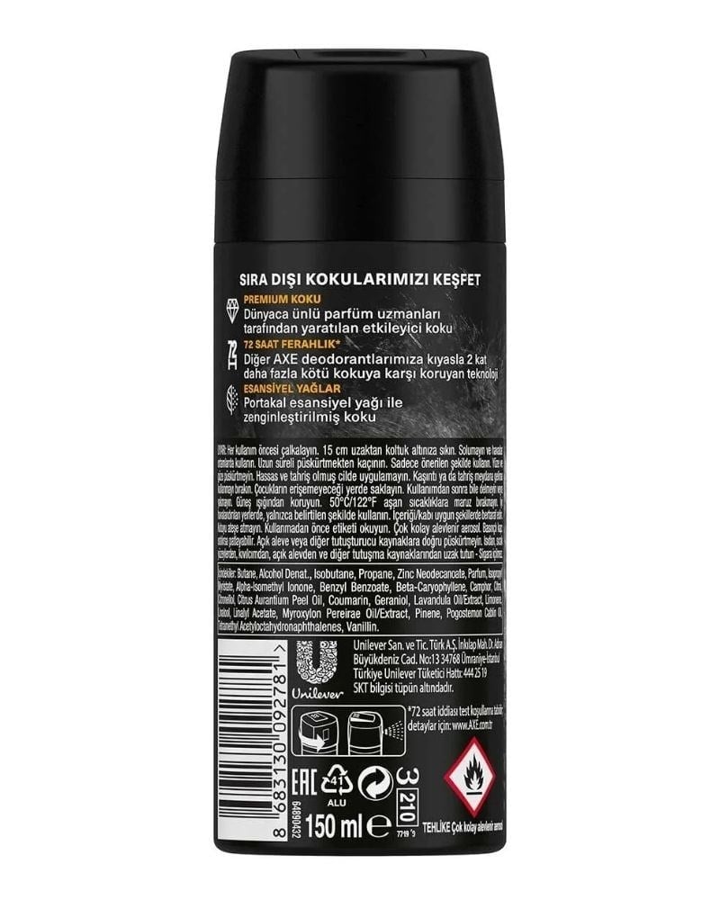 Axe Sprey Deodorant Black Vanilla 150 ml