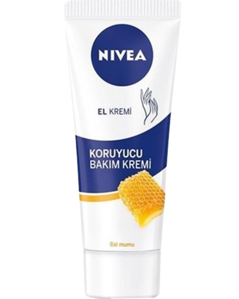 NIVEA Koruyucu El Bakım Kremi Bal Mumu 75ml, Nemlendirici, Yumuşak Cilt, Yağlı His Bırakmaz, Gül Kokusu