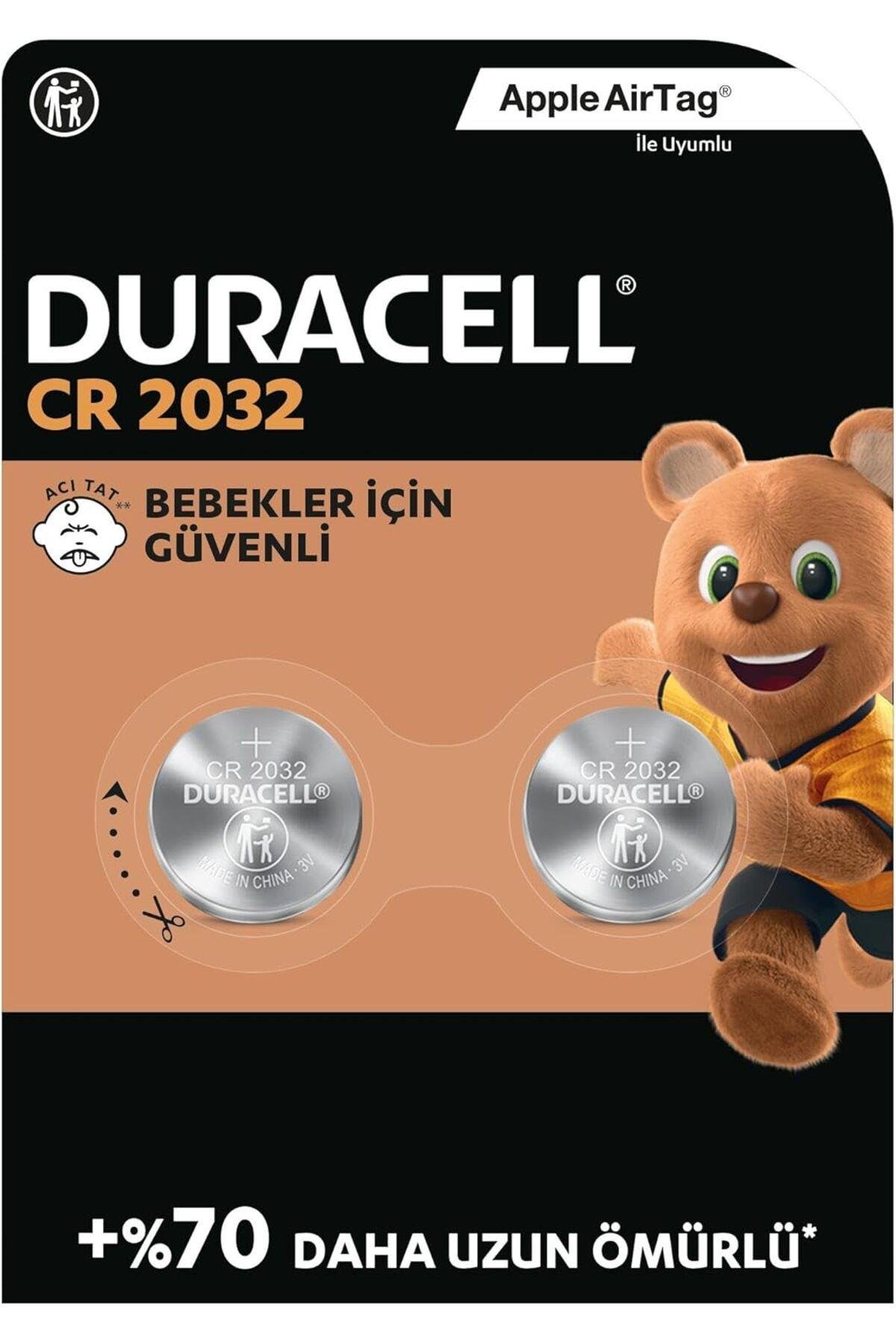 Duracell CR 2032 Lityum Düğme Pil (2’li paket) 3V, (CR2032)