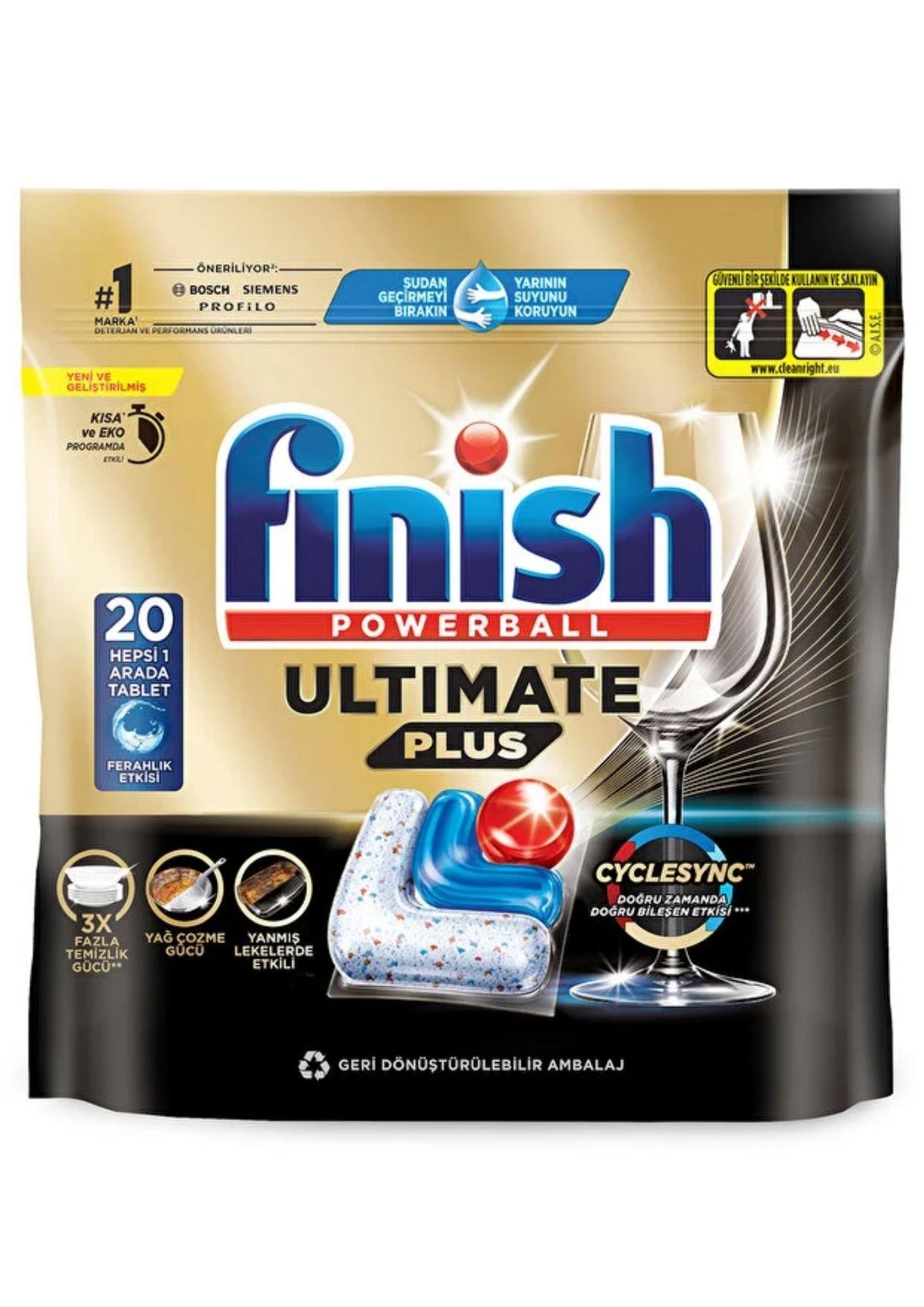 Finish Ultimate Plus Kapsül 20 Tablet Bulaşık Deterjanı