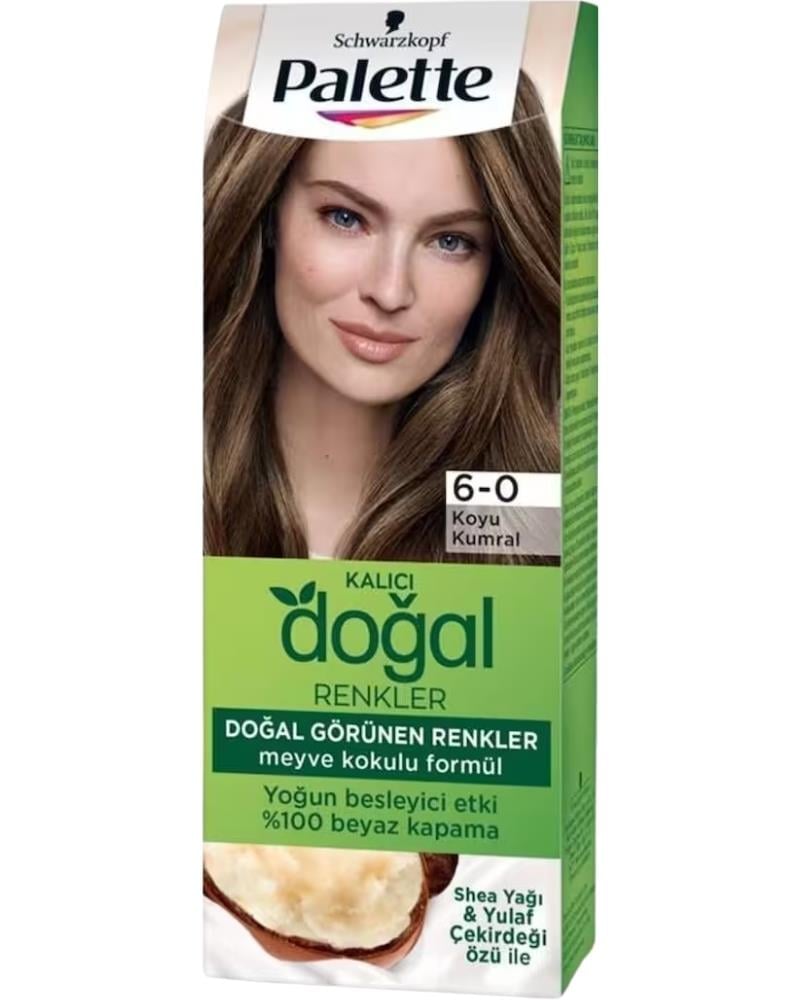 Palette Kalıcı Doğal Renkler Set Boya 6-0 Koyu Kumral
