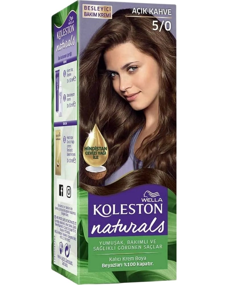 Wella Koleston Naturals Saç Boyası 5/0 Açık Kahve