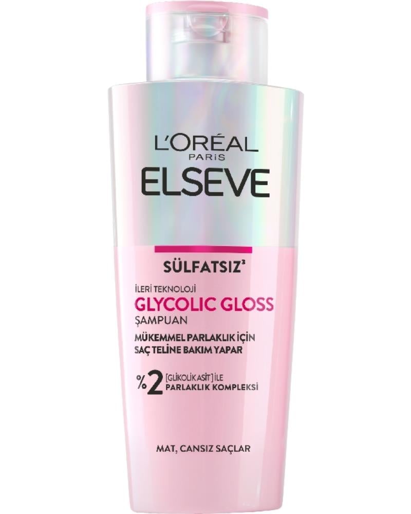 ELSEVE Glycolic Gloss Mükemmel Parlaklık için Bakım Yapan Şampuan [Glikolik Asit] 200ml