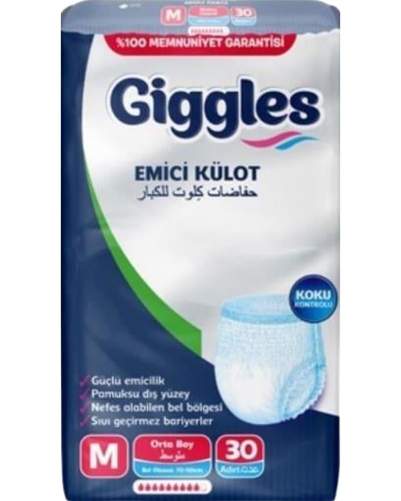giggles Külotlu Yetişkin Hasta Bezi Orta Boy M beden 30 Lu