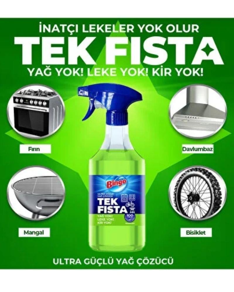 Bingo Tek Fısta Yağ Çözücü Sprey 900 ml