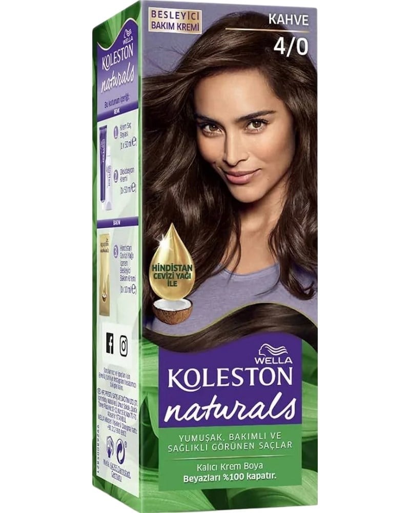 Wella Koleston Naturals Saç Boyası 4/0 Kahve