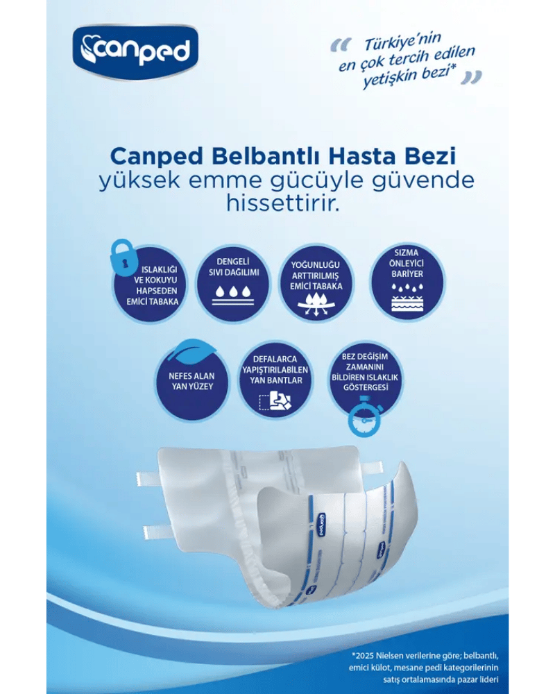 Canped Belbantlı Hasta Bezi Extra Büyük Boy Large 23 Adet