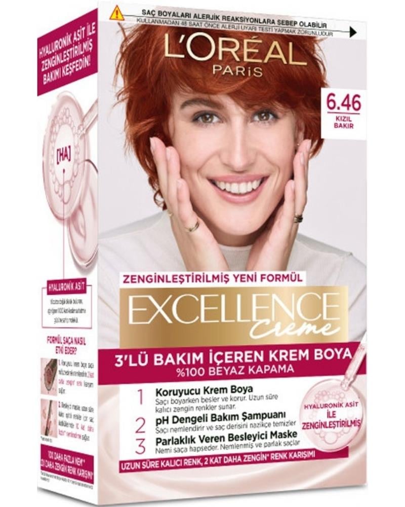 L'Oreal Paris Excellence Creme Saç Boyası – 6.46 Kızıl Bakır