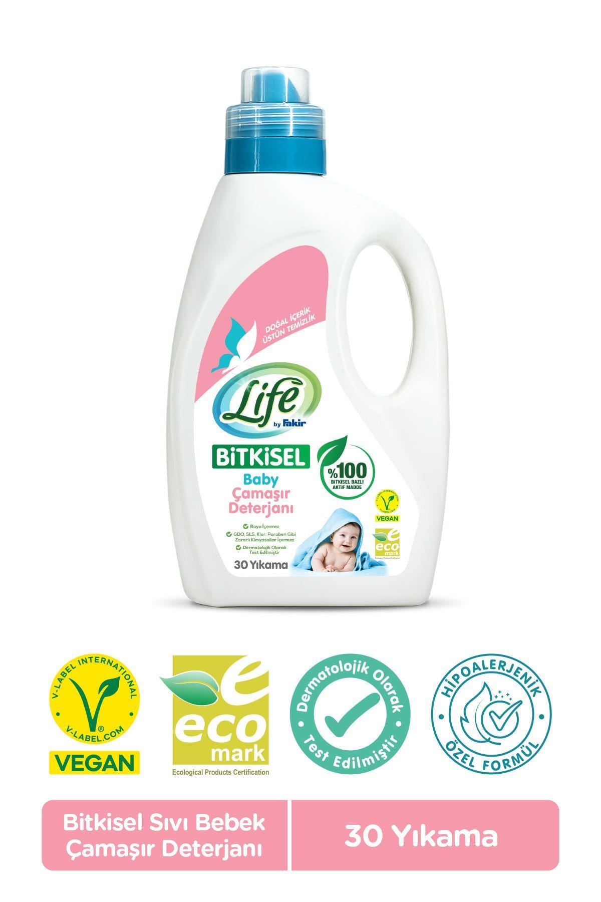 Life by Fakir Bitkisel Baz Vegan Sıvı Bebek Çamaşır Deterjanı 1500 ml