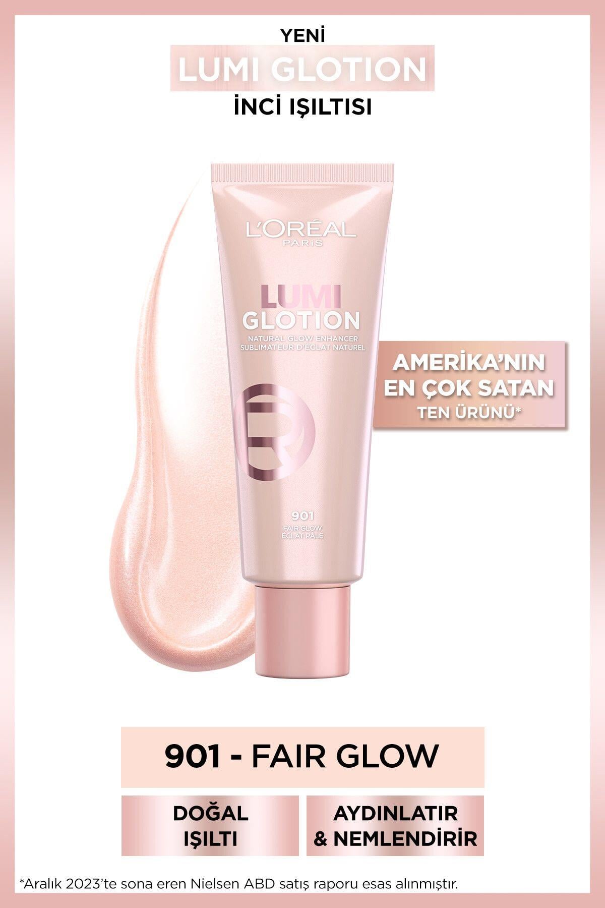 L'Oreal Paris Glotion All-in-one Doğal Işıltı 901 - Fair Glow 40 ml Highlighter, Likit Aydınlatıcı