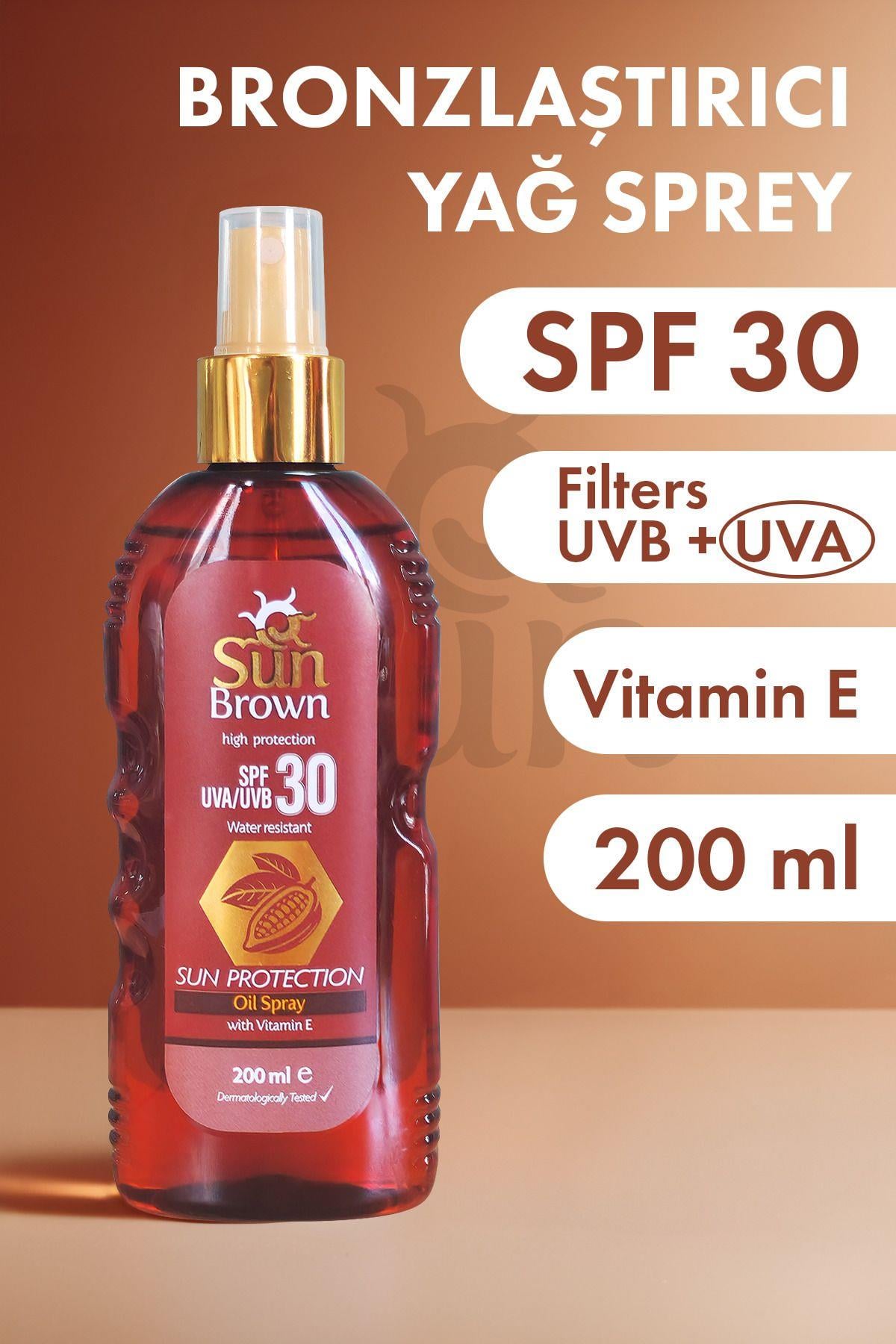 Sun Brown Güneş Koruyucu Güneş Yağı Spreyi Spf30 200 ml