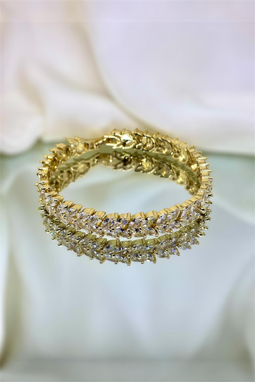 Altın Kaplama Zirkon Taşlı Bileklik