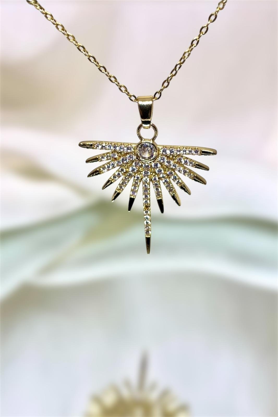 Anka Zirkon Taşlı Çelik Kolye