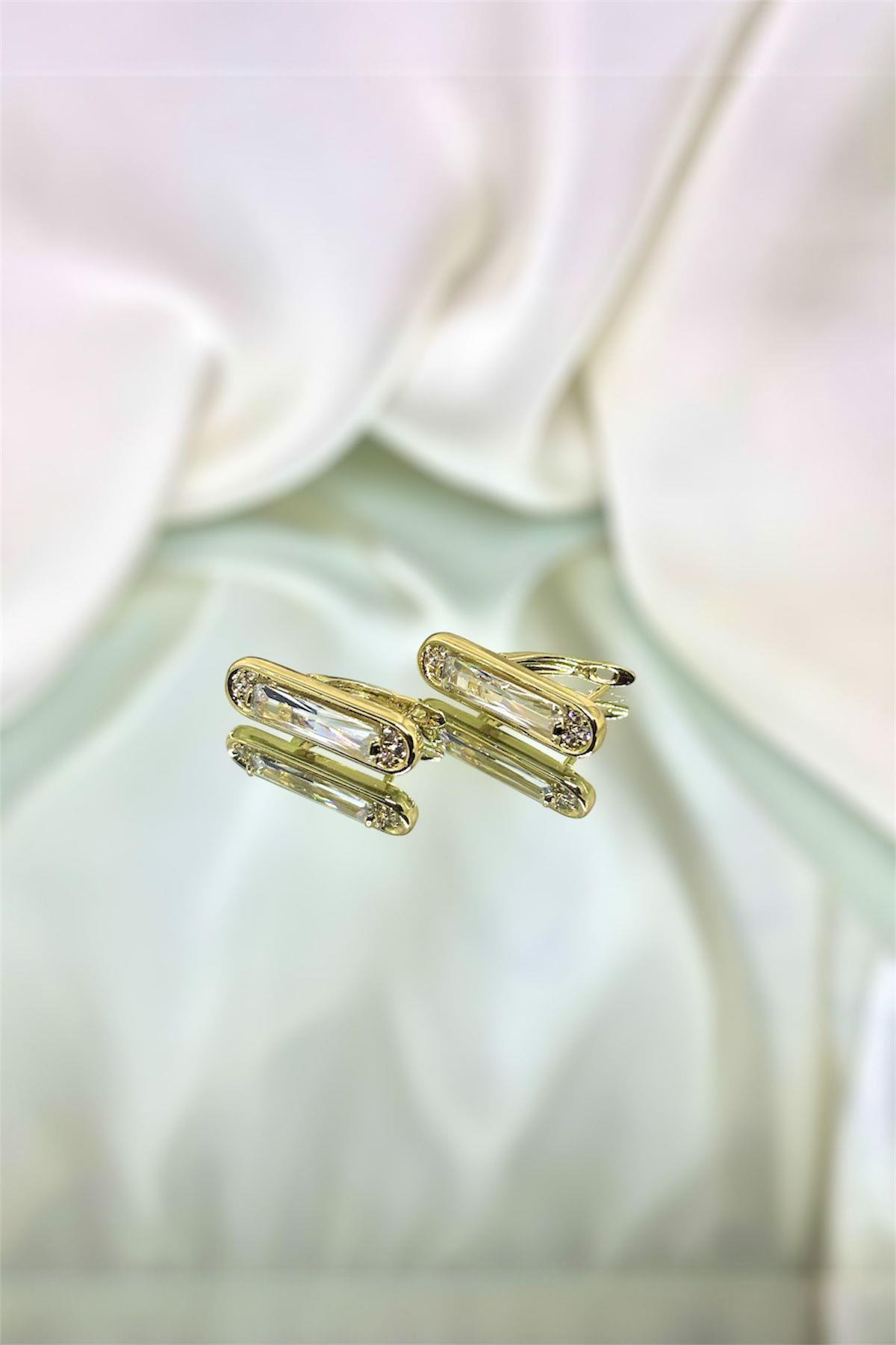 Zirkon Taşlı Xupıng Gold Küpe