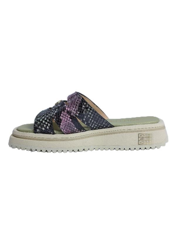 HAKİKİ DERİ YESIL-SIYAH Sandalet Düz Terlik 0197 365