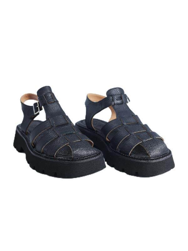 PAOLA FABIANI AYAKKABI HAKİKİ DERİ SIYAH Sandalet Düz Terlik 04 5202