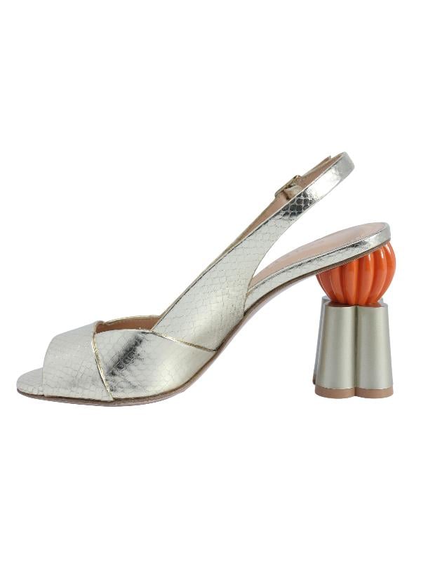 POLETTO  HAKİKİ DERİ ALTIN Sandalet Topuklu 319 255