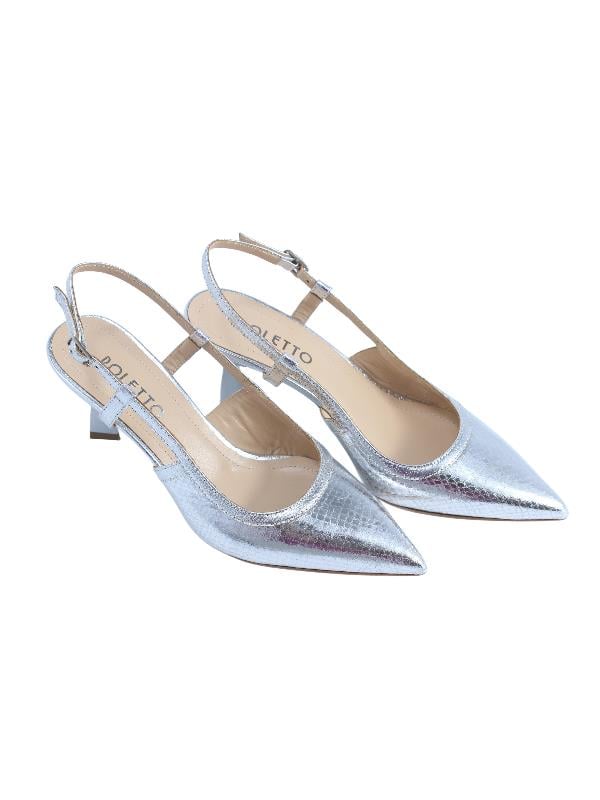 POLETTO  HAKİKİ DERİ GUMUS Ayakkabı Stiletto 9839 64
