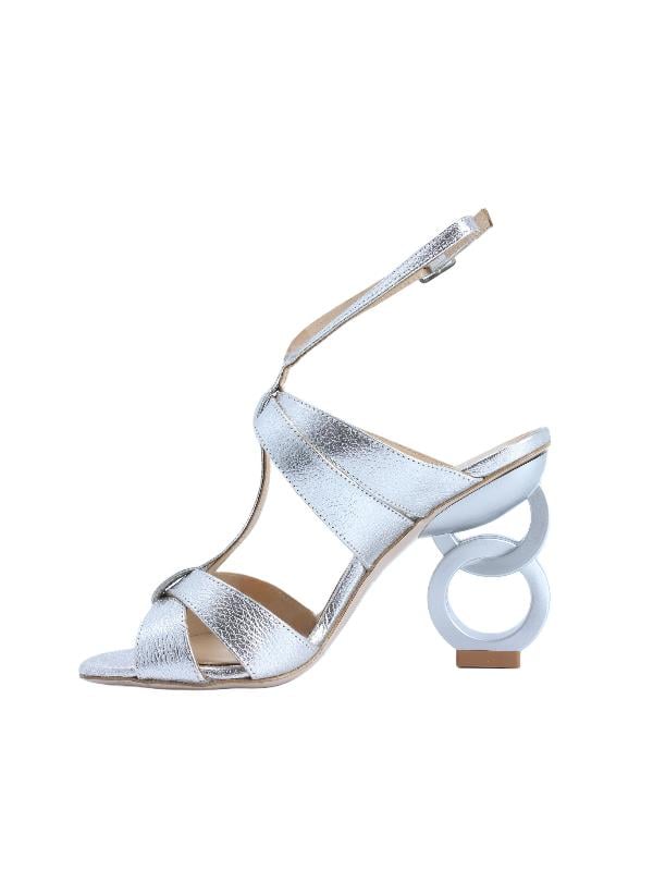 POLETTO  HAKİKİ DERİ GUMUS Sandalet Topuklu 6564 178