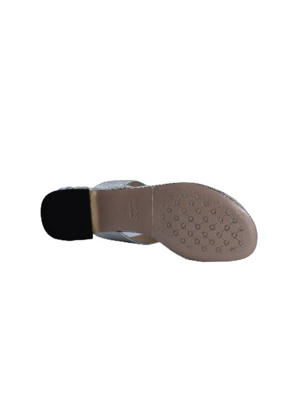 POLETTO  HAKİKİ DERİ GUMUS Terlık Düz 0197 404