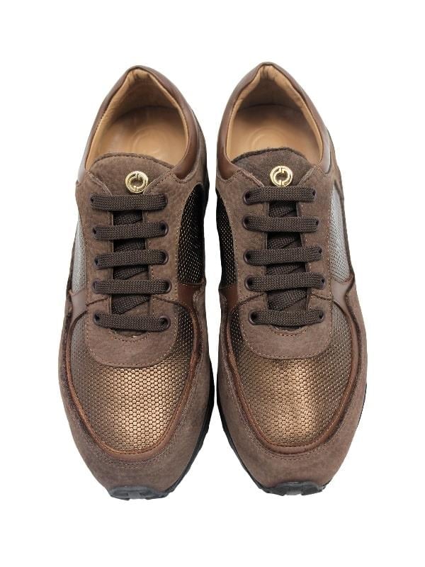 POLETTO  HAKİKİ DERİ KAHVE-TABA-BAKIR Sneaker Düz 4257 04 V8