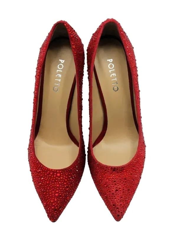 POLETTO  HAKİKİ DERİ KIRMIZI Ayakkabı Gece/Abiye 2536 08 V1