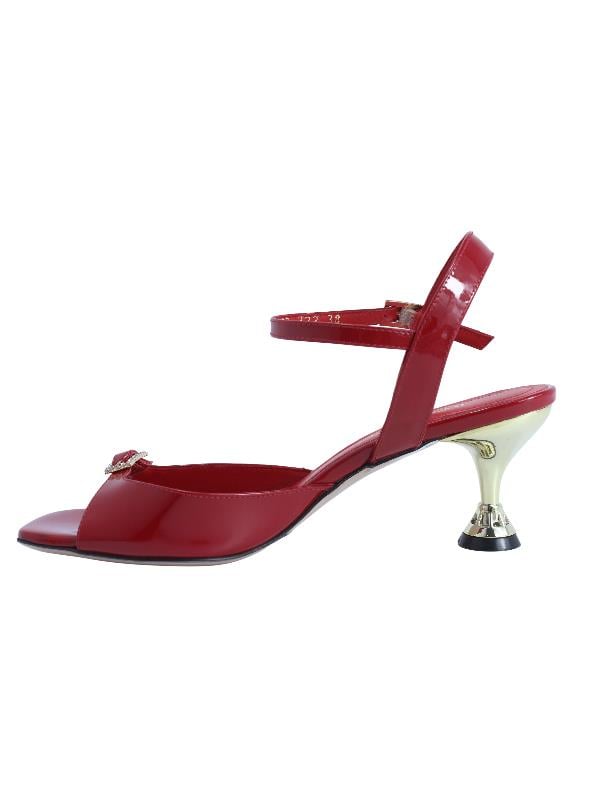 POLETTO  HAKİKİ DERİ KIRMIZI Sandalet Topuklu 4183 222