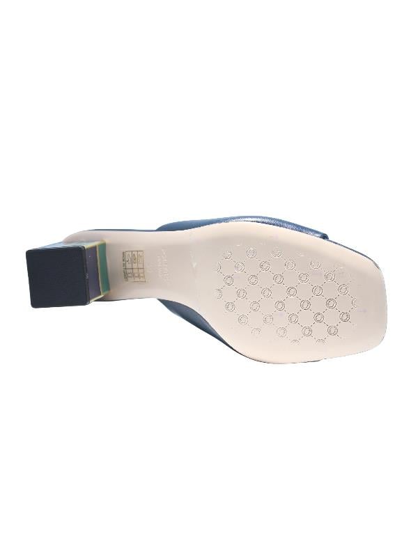 POLETTO  HAKİKİ DERİ LACIVERT-ALTIN Terlık Topuklu 4183 140 V1