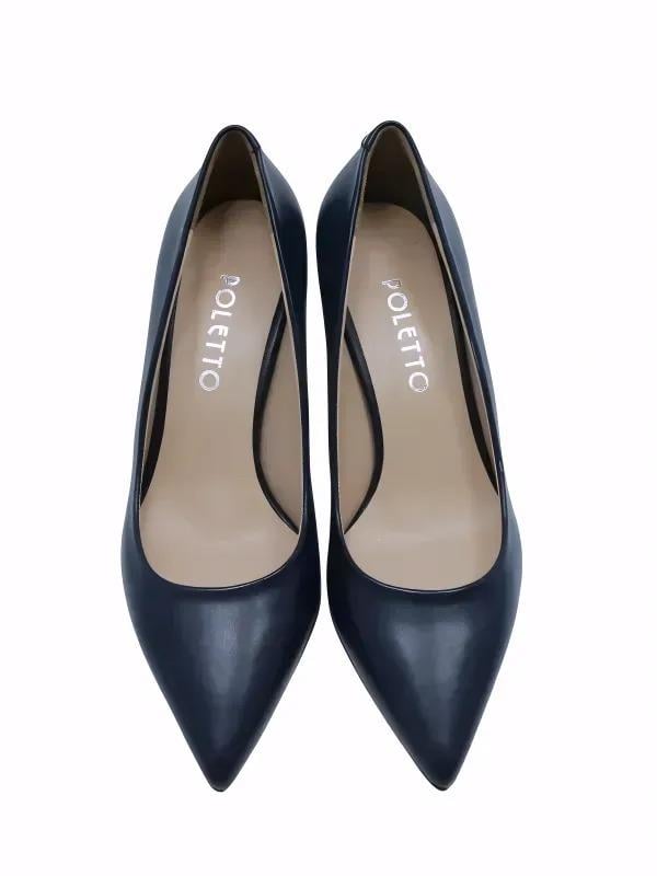 POLETTO  HAKİKİ DERİ LACIVERT Ayakkabı Stiletto 9841 35
