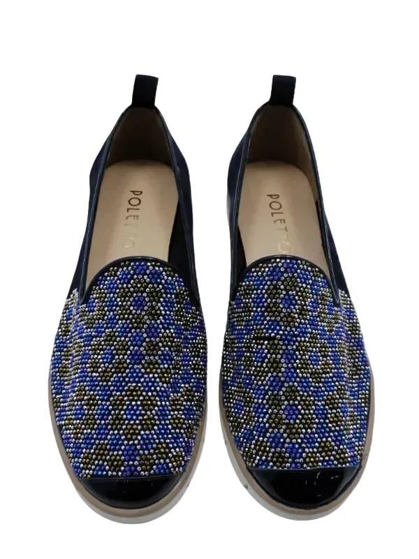 POLETTO  HAKİKİ DERİ LACIVERT Babet Gece/Abiye 810 04 V7