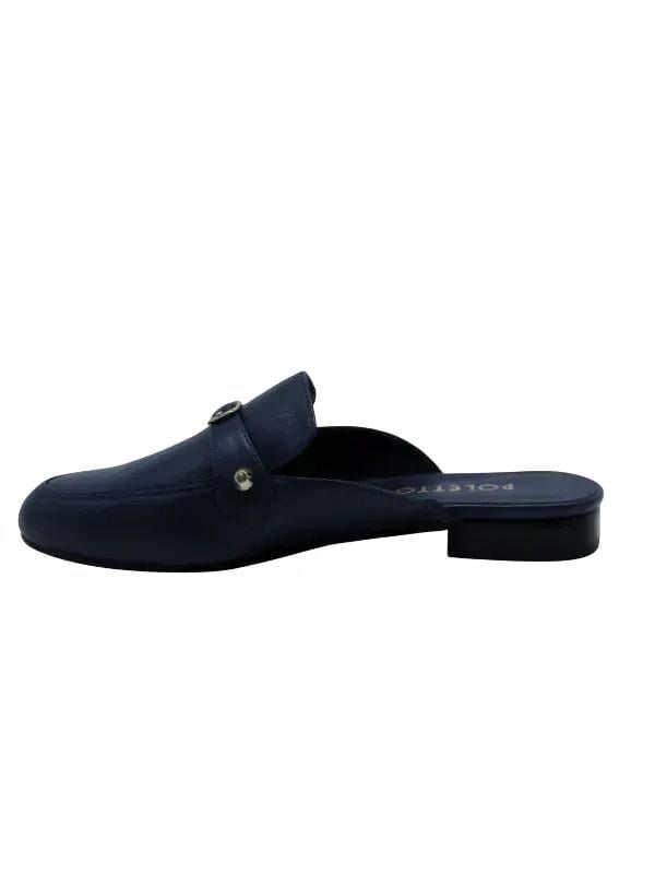 POLETTO  HAKİKİ DERİ LACIVERT Babet Terlik 69 11