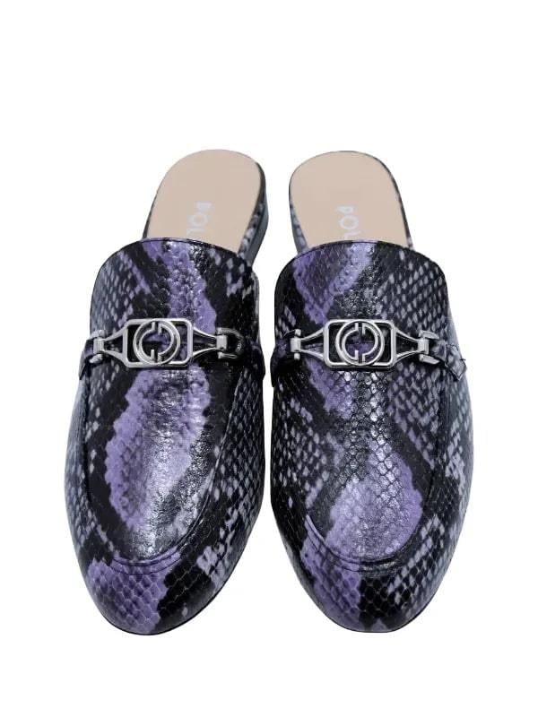 POLETTO  HAKİKİ DERİ LILA SIYAH Babet Terlik 69 11 V1