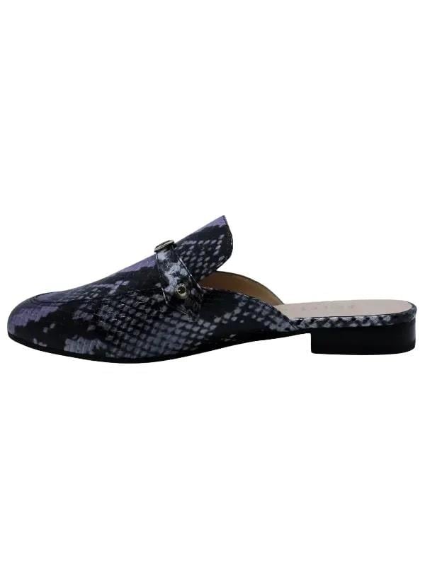 POLETTO  HAKİKİ DERİ LILA SIYAH Babet Terlik 69 11