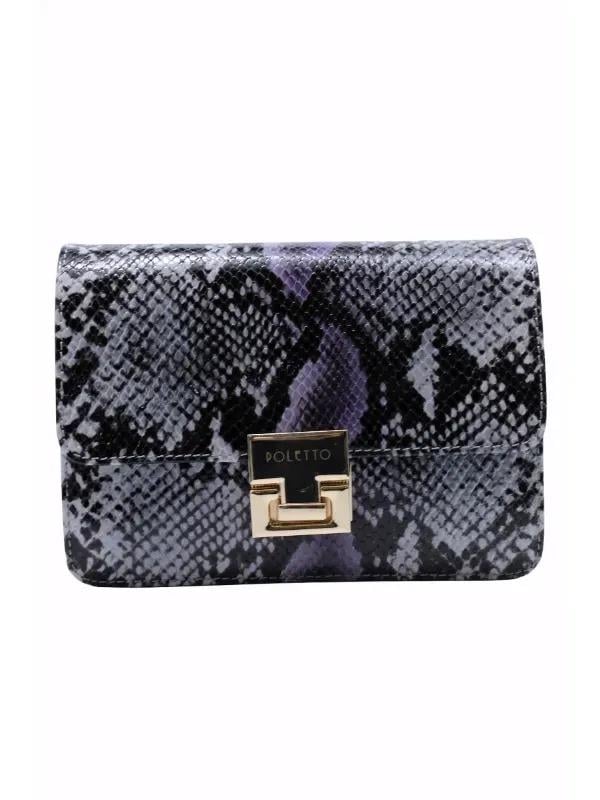 POLETTO  HAKİKİ DERİ LILA SIYAH Çanta Omuz askılı CNT 802 V1