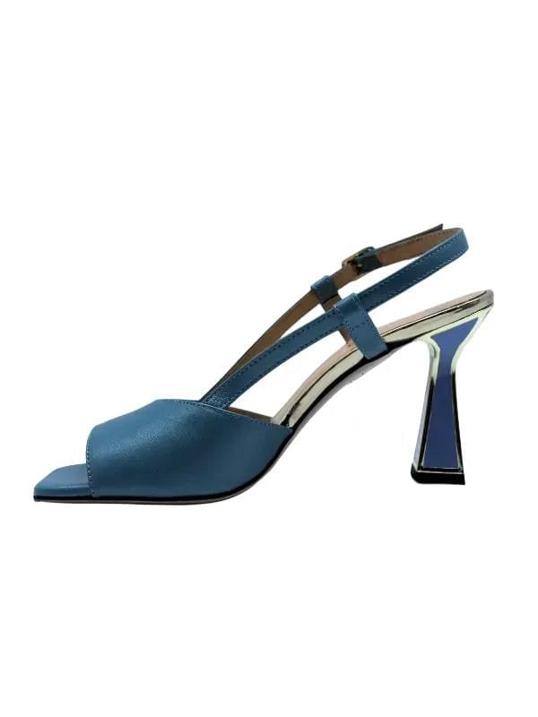 POLETTO  HAKİKİ DERİ MAVI-ALTIN Sandalet Topuklu 319 260 V1