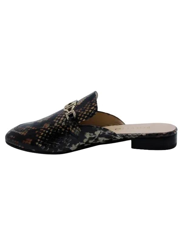 POLETTO  HAKİKİ DERİ MAVI SIYAH Babet Terlik 69 11 V1