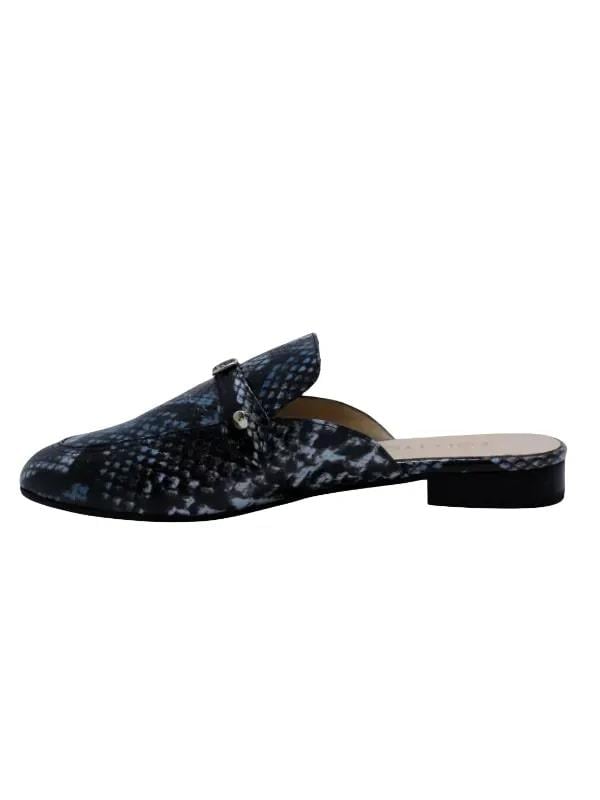 POLETTO  HAKİKİ DERİ MAVI SIYAH Babet Terlik 69 11