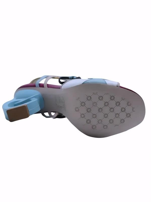 POLETTO  HAKİKİ DERİ PEMBE-BEYAZ-MAVI-SARI-FUSYA Sandalet Topuklu 5669 162 V1