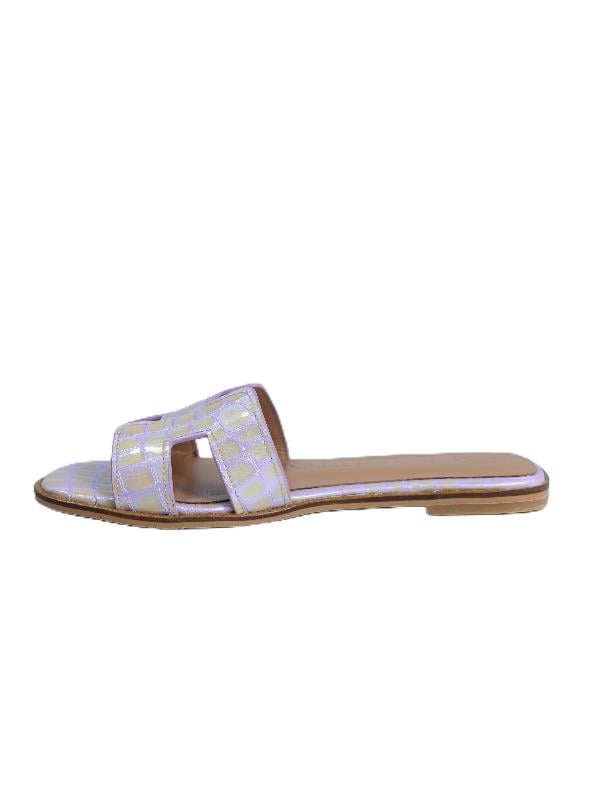 POLETTO  HAKİKİ DERİ PEMBE Terlık Düz 04 1031