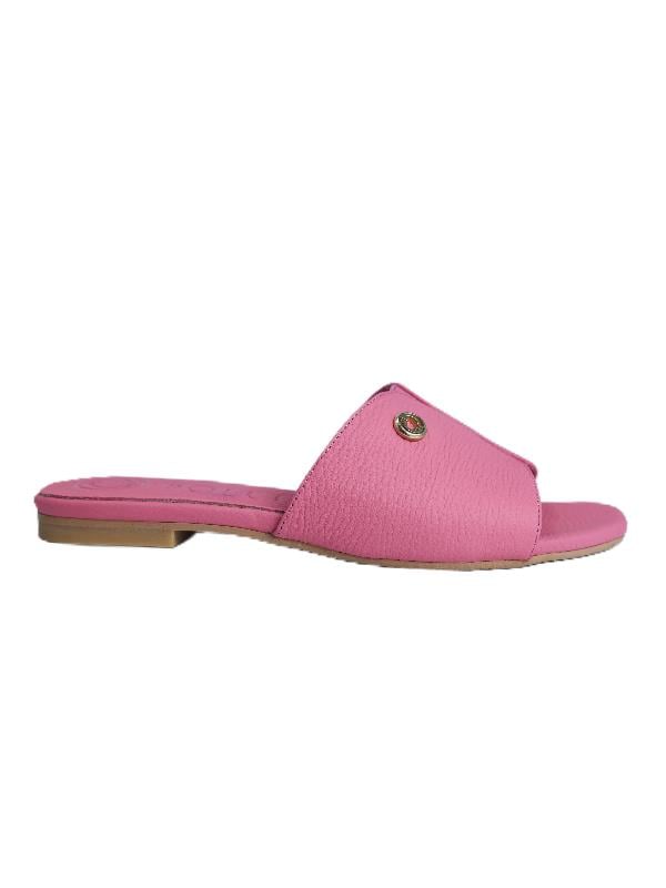 POLETTO  HAKİKİ DERİ PEMBE Terlık Düz 0197 345