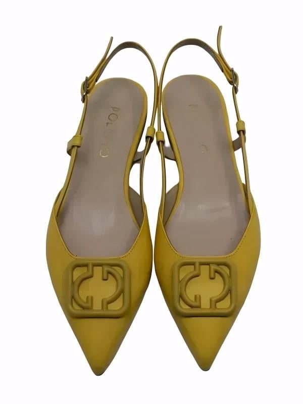 POLETTO  HAKİKİ DERİ SARI Babet Terlik 4434 130 V1